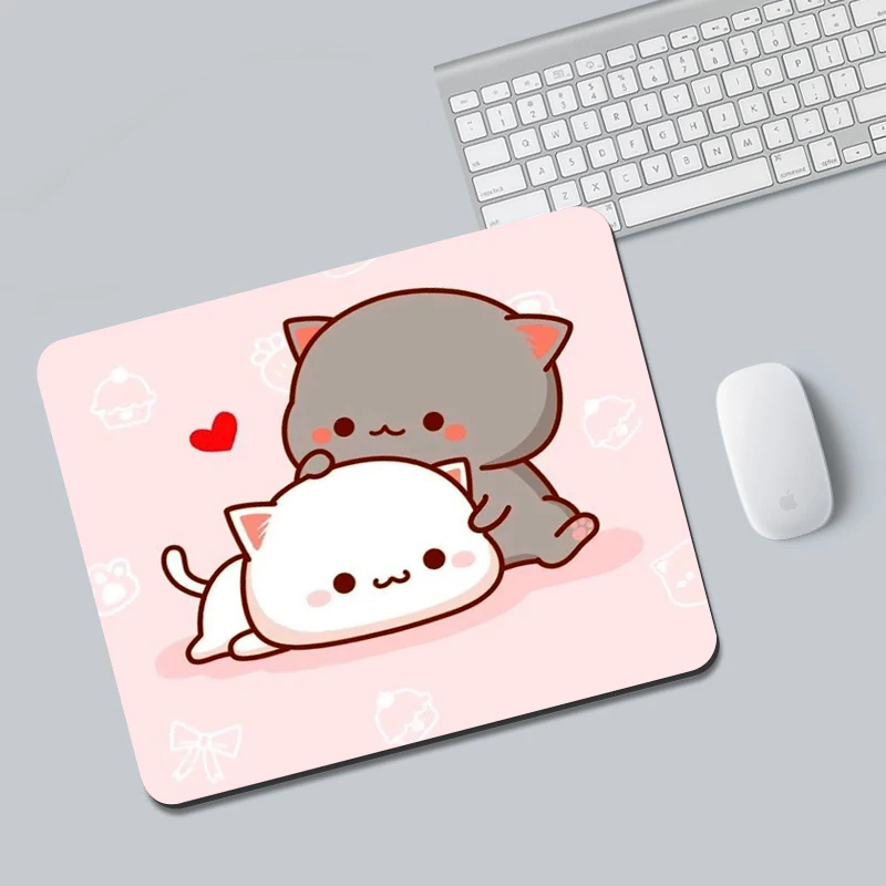 Anime Small Mouse Pad Peach Mochi Cat Cartoon Gamer Gaming Desk Keyboard Mat Kawaii Mousepad Laptops Desk Protector Mouse Mats mouse pad,gaming mousepad
