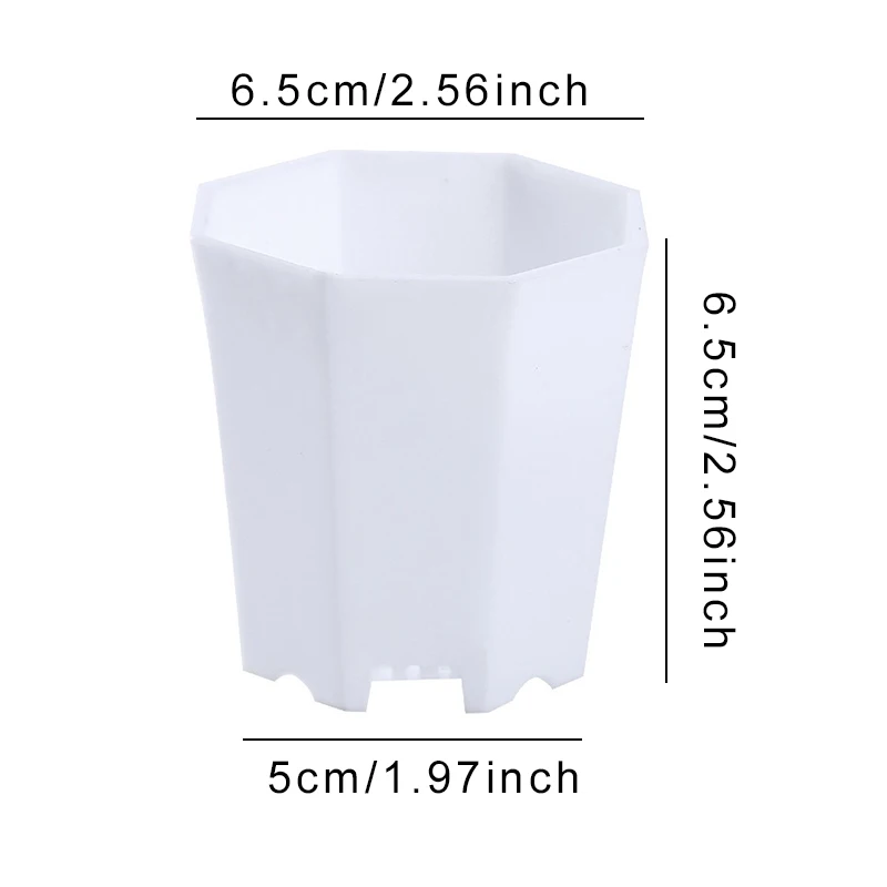 20 PCS Achteckige Blumentopf Kunststoff Blumentöpfe Set Weiß Blumentopf Mit Drainage Löcher Indoor Outdoor Sukkulenten Wachstum Töpfe ZYF_voghion.com