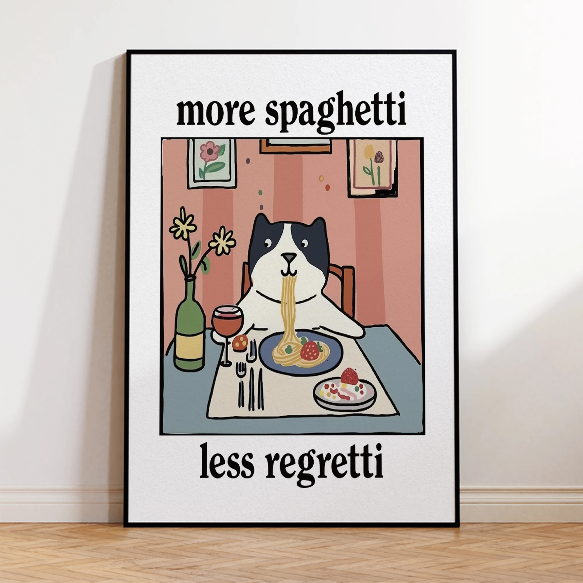 Charming Black Cat Bathroom Wall Art - Canvas Poster