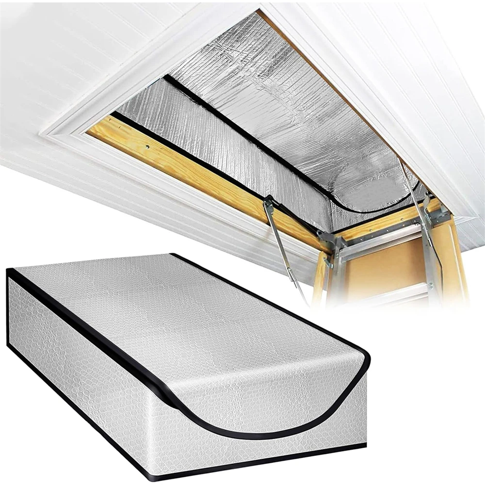 Attic Stair Insulation Cover Silver Double Sided Aluminum Foil Attic Dust Cover Premium Attic Insulation Cover Attic Dust Covers insulation vegetable cover meal food cover winter thickening dustproof insulation dining rice cover refrigerator storage box