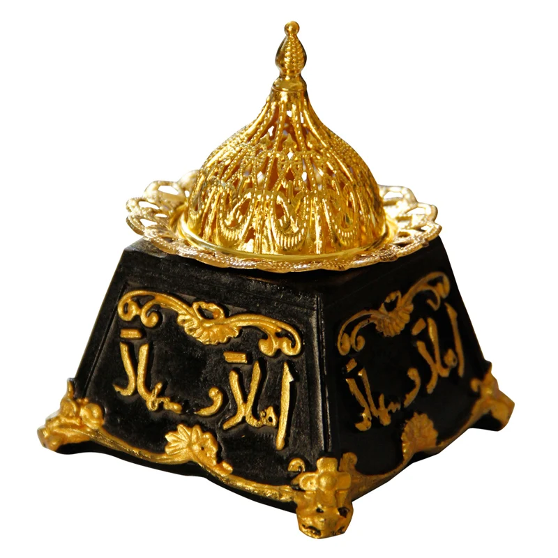 

Resin Censer Gold Metal Combination Incense Burner Classical Retro Style Incense Burner Decoration