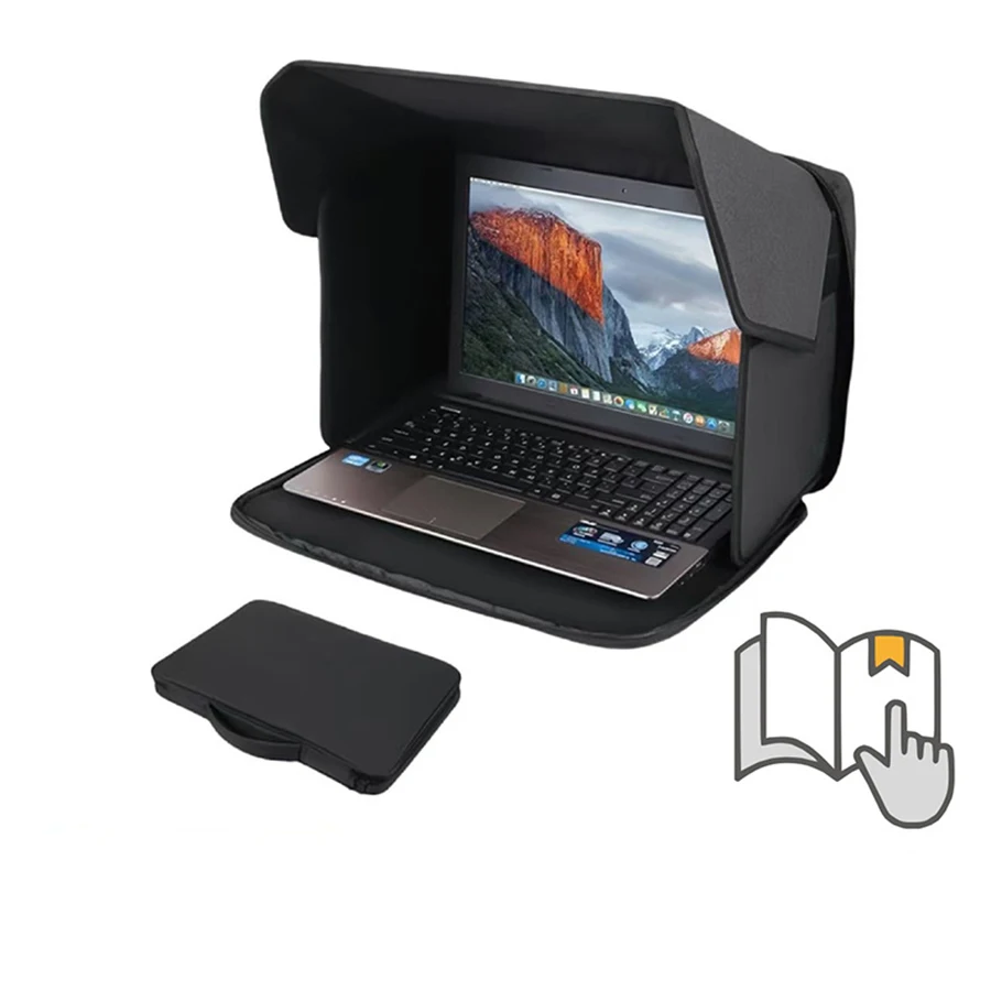 Sombrilla portátil para protección solar de portátiles de 14/16 pulgadas, bolsa de protección solar para portátiles, adecuada para trabajo al aire libre, cubierta protectora plegable.
