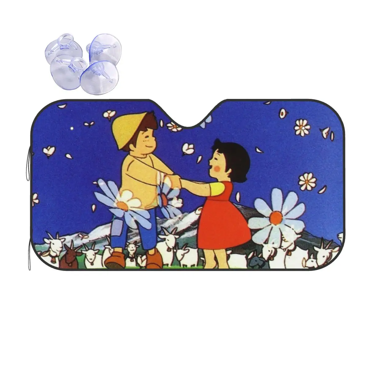 Heidi Friend Awesome Sunshade Windscreen 76X140Cm Cute Cartoon Foils Car Window Windscreen Cover Accessories Covers