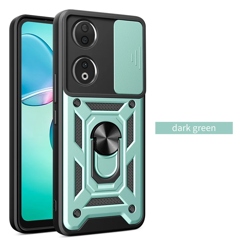 Shockproof Magnetic Ring Armor Case with Camera Lens Protection - Enhanced Durability and Grip