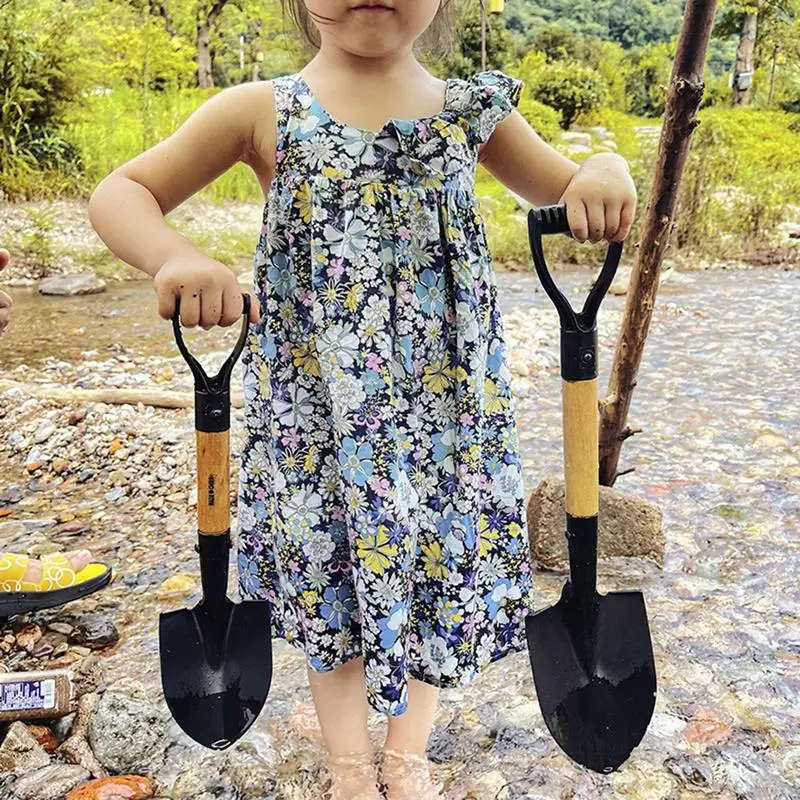 

Outdoor Children Digging Shovel Metal Digging Sand Shovel With Wooden Handle Kids Mini Beach Garden Snow Shove