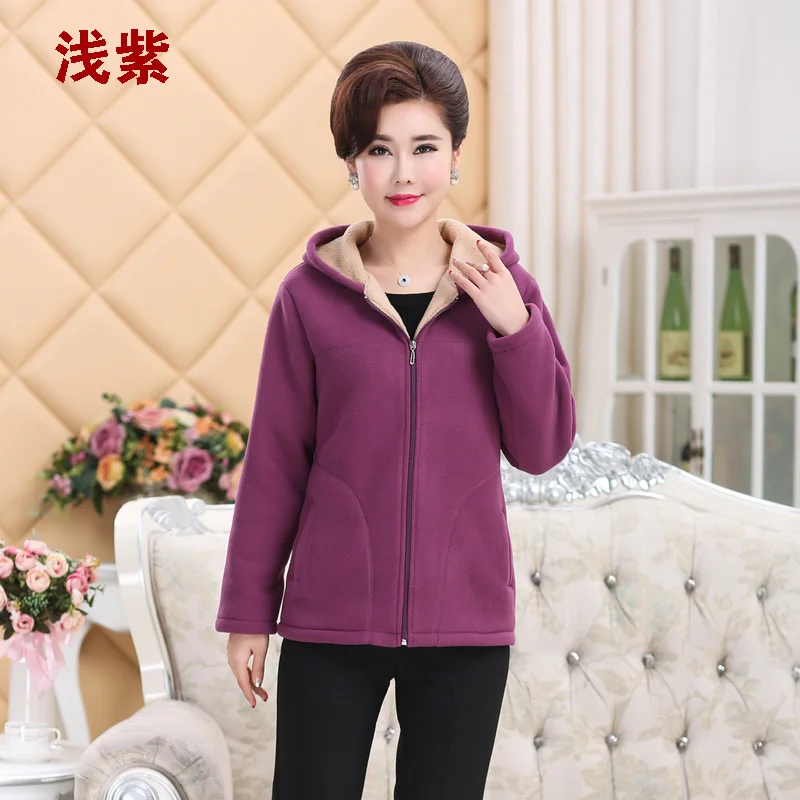 Cashmere Sweatshirt for Women, Casual Jacket, Loose Padded Fleece Coat, Fleece Top, Fleece Sweatshirt for Mother, Fall Winter
