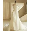 Customized New Simple Wedding Dresses For Women Sexy Strapless Bridal Dress With Small Train Elegant Long Sleeveless Vestidos 1