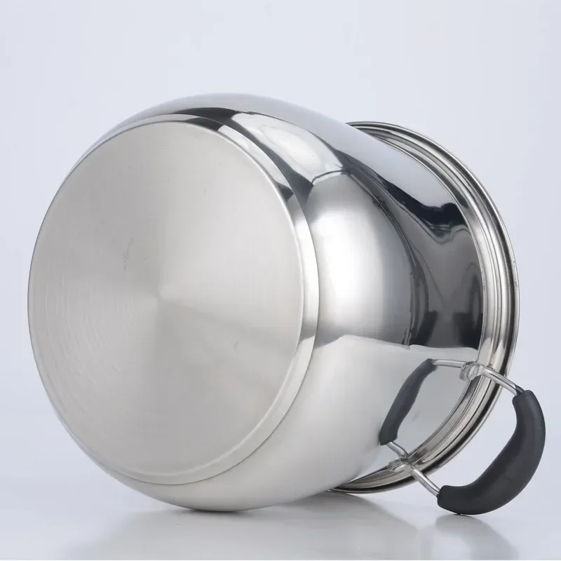 Soup Stock Pots Stainless Steel Arc Pot Saucepan Overflow Drum Type Extra High Pot Home Hotel Theme Restaurant Gift Thick bottom