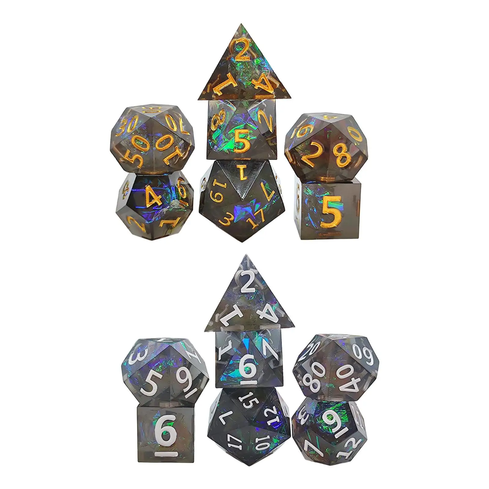 

7x многогранные игральные кости, прочные, прозрачные, для D12 D20, для доски DND