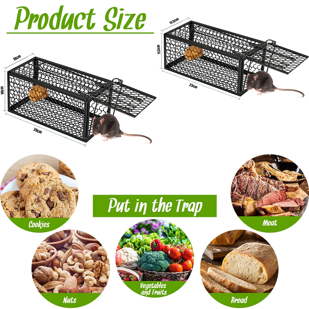 Rat Cage Net Household Mouse Catcher Metal Reusable Humane Indoor Compression Material for Mice Easy to Catch and Release