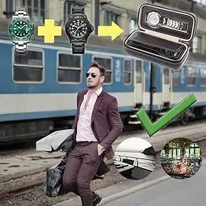 Travel Watch Organizer | 2/3/4/8-Slot Portable Watch Travel Case with PU Lined Compartm... - SKU PWTC1707 - UGI Packaging