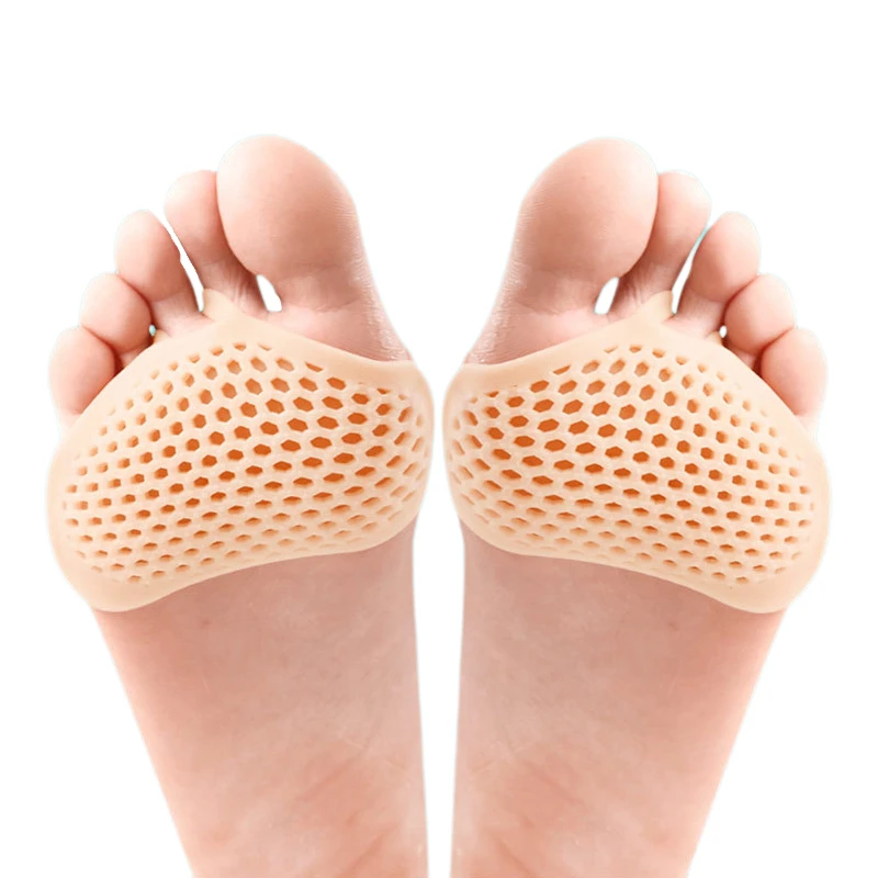 1Pair Silicone Honeycomb Insole Anti-Slip Forefoot Shoe Cushions Orthotic Protector Half-Size Pad Feet Care Soft Gel Pain Relief silicone shoe insoles