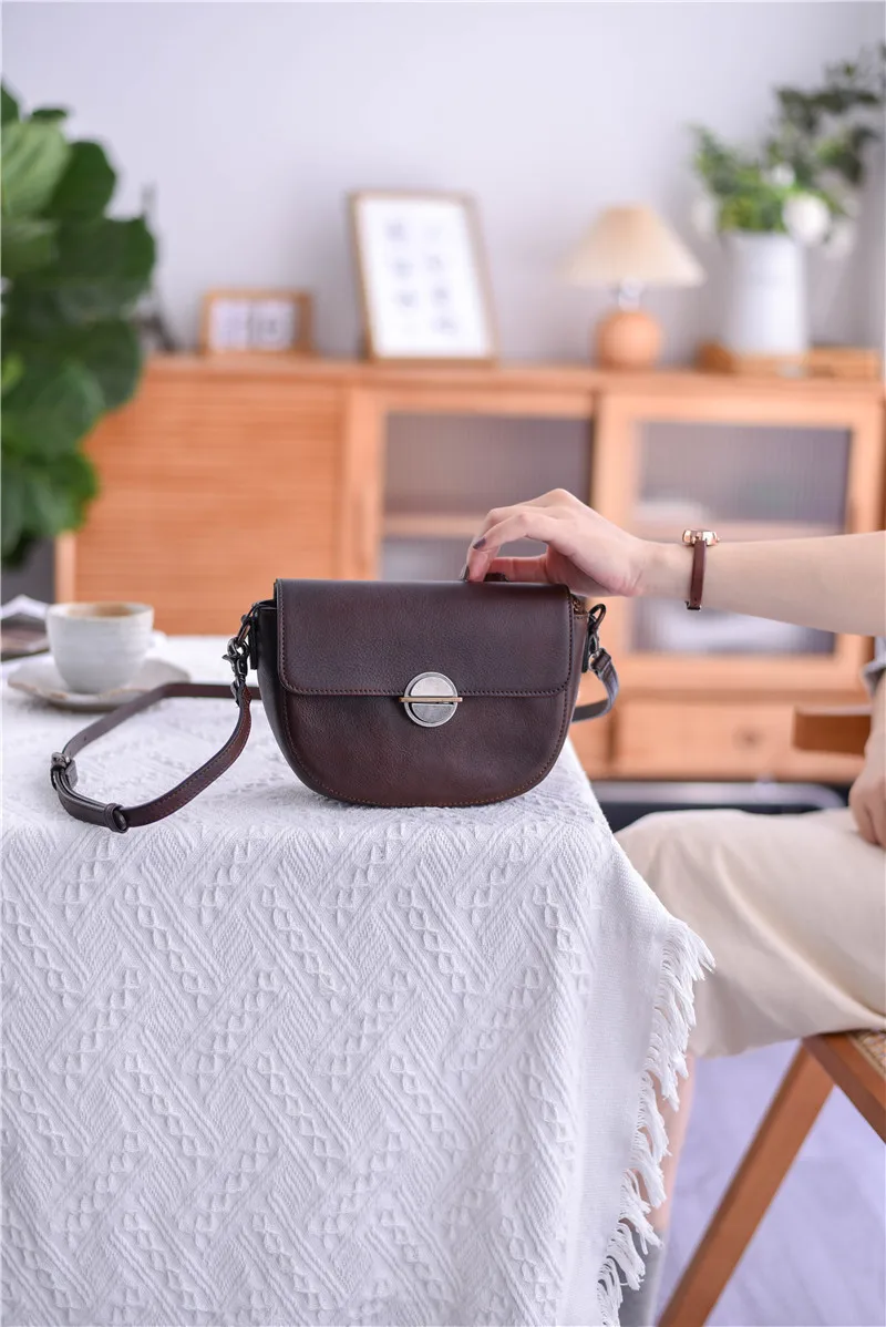 Pndme Mode Vintage Designer Echt leder Frauen Diagonale Tasche lässig handgemachte Luxus echte Rindsleder weibliche kleine Umhängetasche – Detail 17