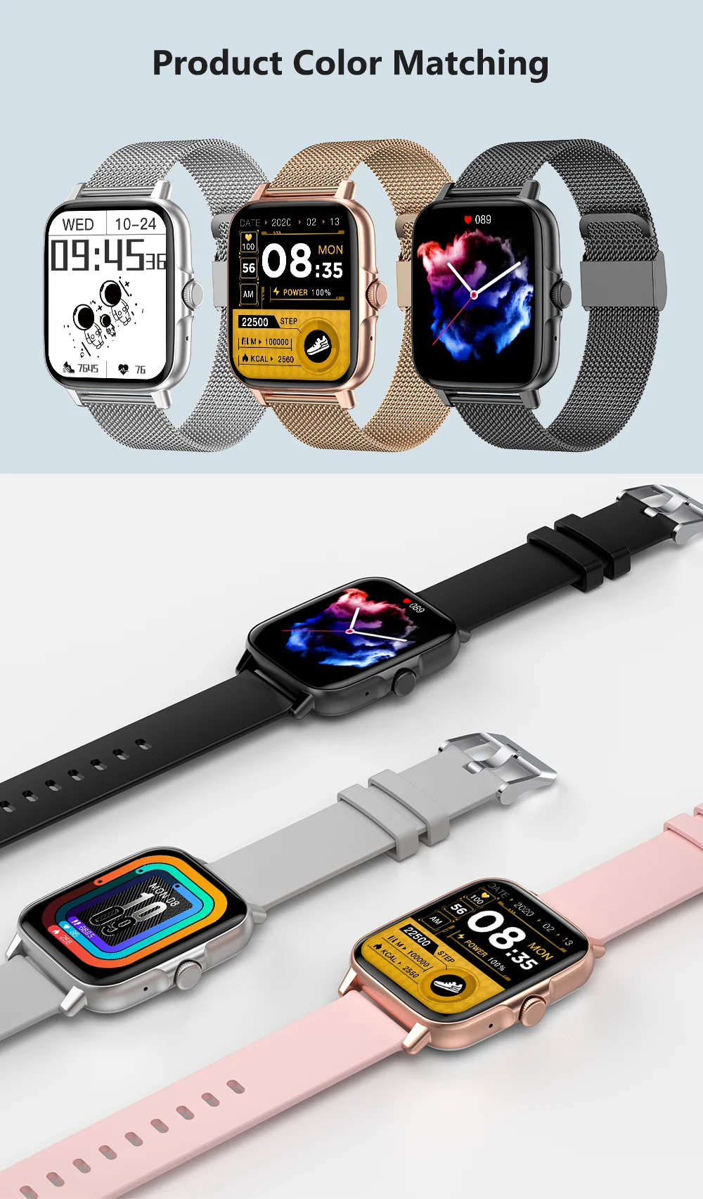 GT50 Smart Watch BT Call Bracelet Heart Rate Blood Pressure Men Women Sport Fitness 2022 Smartwatch For Xiaomi Android Apple