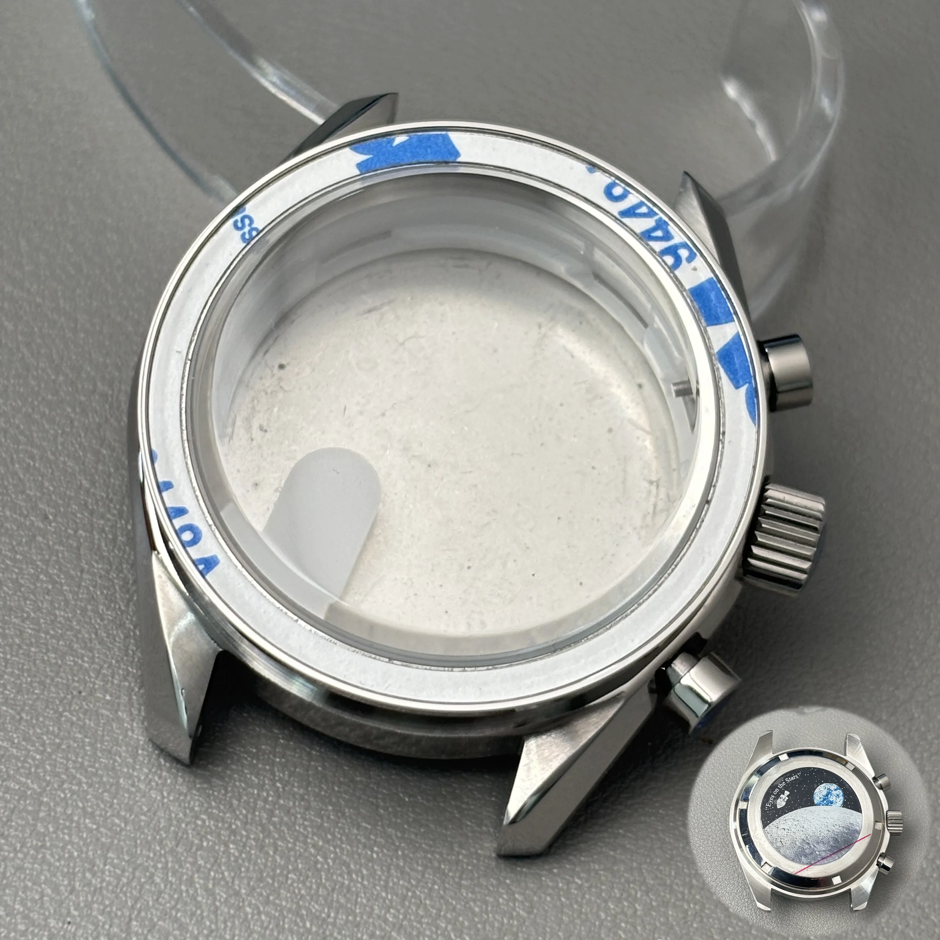 Moon Metal Chronograph Case with Sealed Back and Bezel - Elegant Business Watch