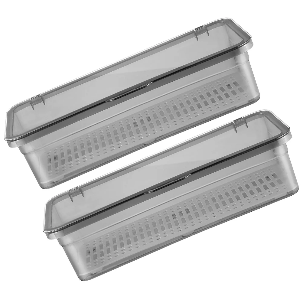

2 Pcs Cutlery Storage Box Utensil Supplies Home Cup with Lid Tableware Accessories Holder Holders Baby Camping Silverware
