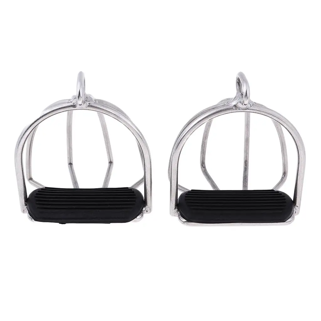 1 Pair Stainless  Riding Safety Stirrups Iron for English Saddles 4
