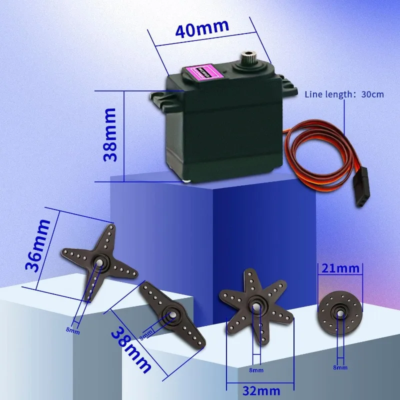 Servomoteur MG996R avec câbles et connecteurs, pour voiture RC