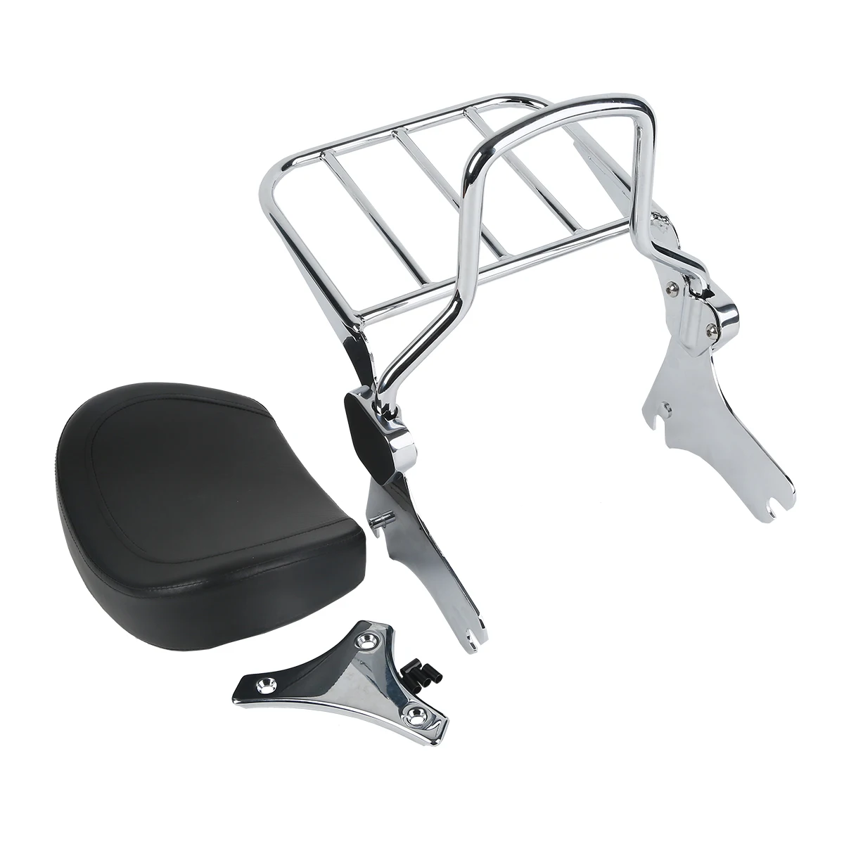 Motorcycle Detachable Backrest Sissy Bar Luggage Rack For Harley Touring Road King FLHT 1994-2008