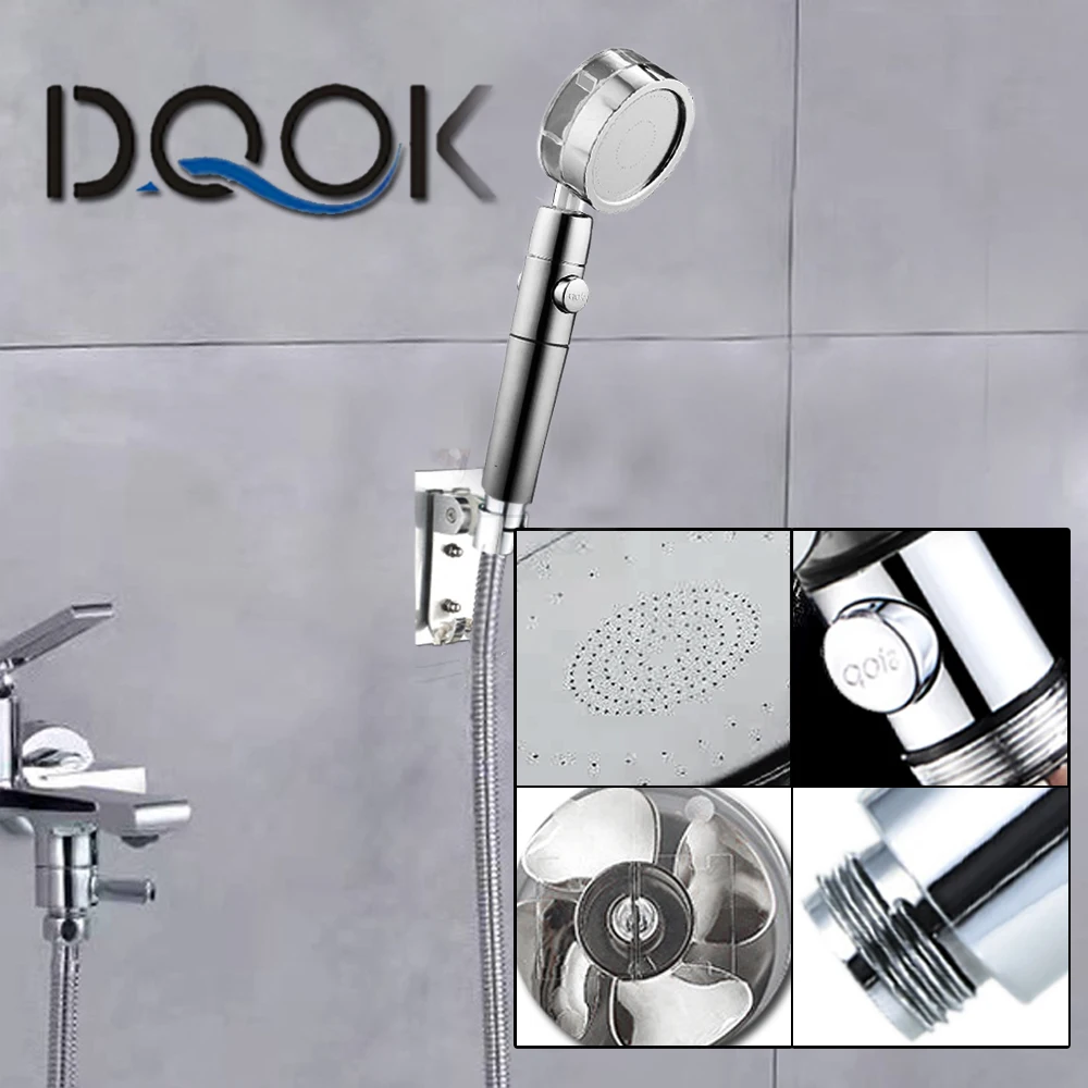 Shower Head Shower Nozzle Shower Head Water Saving Flow 360 Degrees Rotating With Small Fan ABS Rain High Pressure spray Nozzle Bathroom Accessories