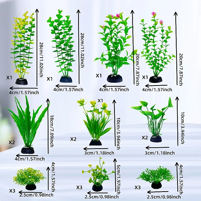 24PC Artificial Aquarium Decor Plants Water Weeds Ornament Aquatic Plant Grass Blocking Rings Set Fish Tank Grass Decoration Artificial Plants Fish Tank Ornaments Fish Tank Decorations Aquarium Ornaments Artificial Aquarium Plants