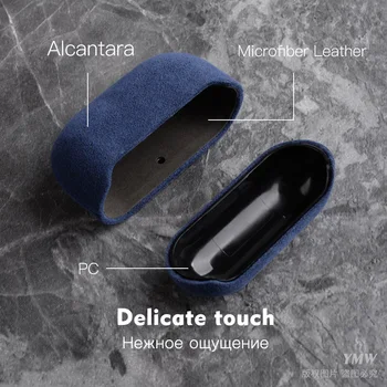 YMW Alcantara Fall für AirPods Pro 2 - Luxuriöse Künstliche Lederhülle für AirPods Pro Wireless Bluetooth Headset