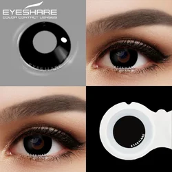 EYESHARE Halloween Black & White Cosplay Contact Lenses - Mesh Blind Effect (PURE - BLACK)