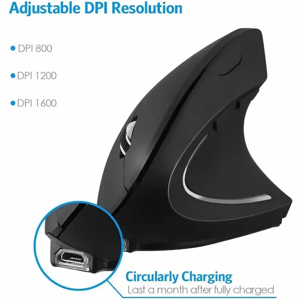 Ergonomic Wireless Rechargeable Gaming Mouse Kit