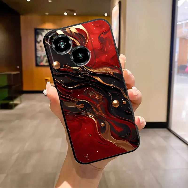 Fashion Soft Silicone Shockproof Butterfly Marble Black TPU Phone Case