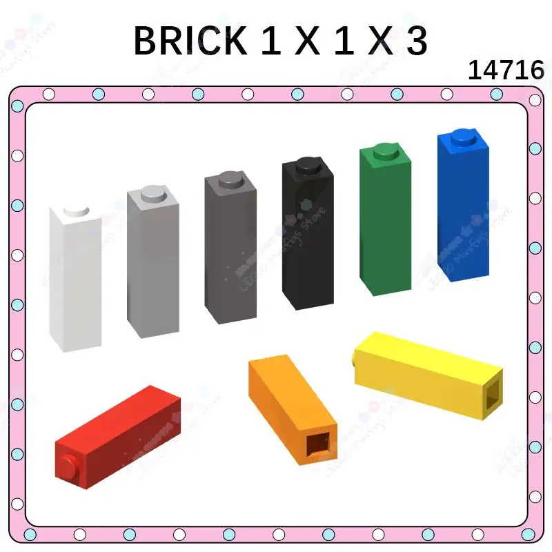10PCS/LOT 14716 Brick 1x1x3 MOC Parts Building Blocks Creative DIY ...