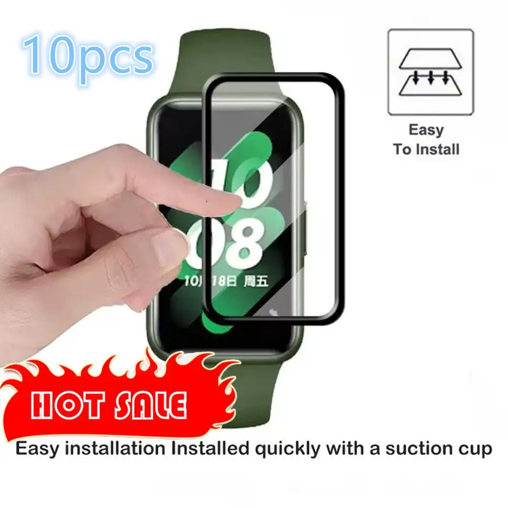 

10pcs For Huawei Band 7 Full Curved Protective Film Screen Anti-Scratch Protector for Band7 Smartwatch Soft Film Cover