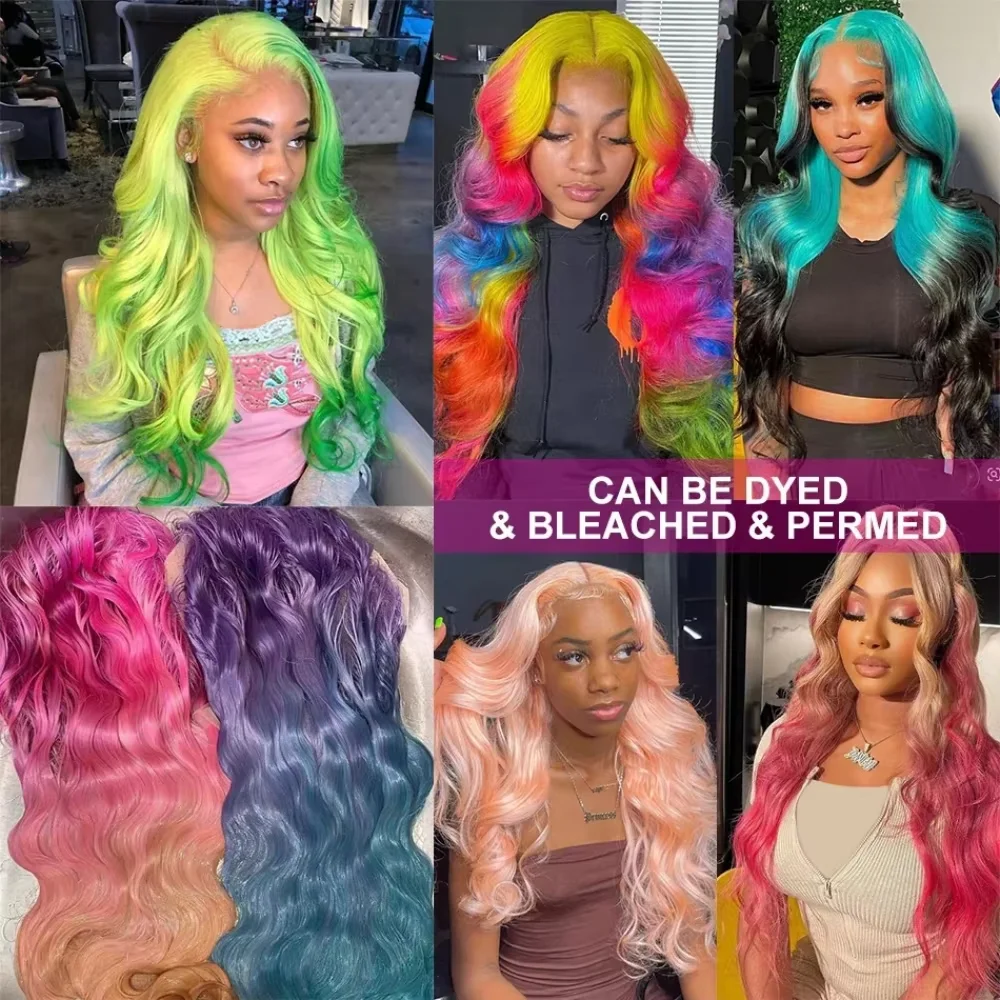 Body Wave 613 Blonde Wig 13x6 HD Transparent Human Lace Full Frontal Wig Colored 13X4 Human Hair Wigs 40 46 Inches