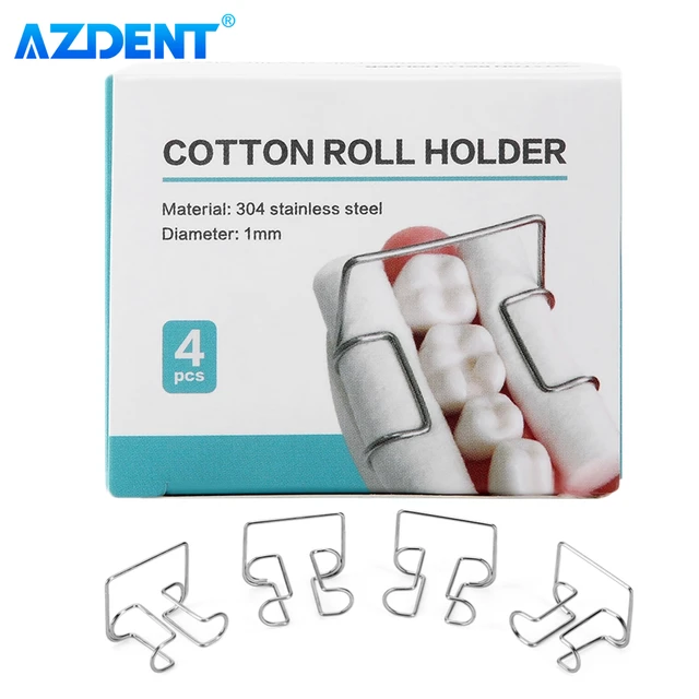 4PCS/Box Dental Orthodontic Clip Cotton Roll AZDENT Holder Sterilizable Stainless Autoclavable Dentistry Lab Supplies Tools for