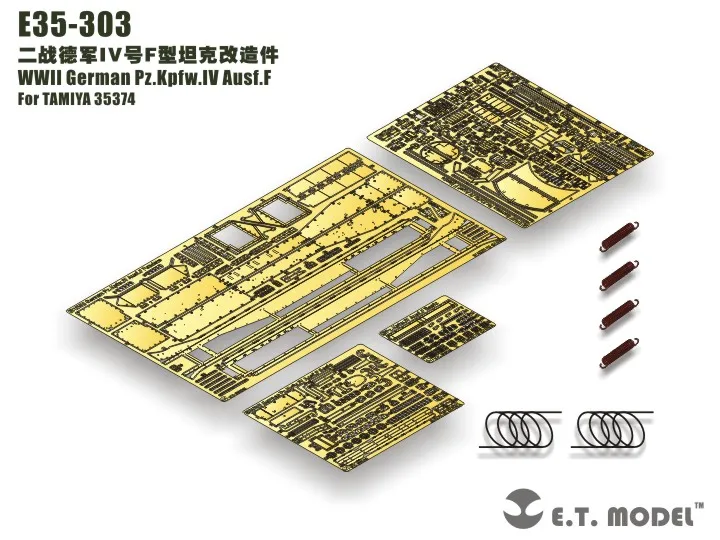 

ET Model E35-303 WWII German Pz.Kpfw.IV Ausf.F Detail Up Parts For TAMIYA 35374 (No Tank)