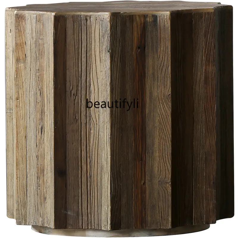 

Small Coffee Table Simple Modern Living Room Mini Northern European Style Coffee Table Corner Solid Wood Log Sofa Side Table