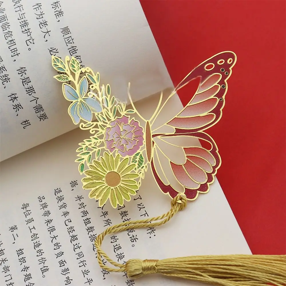 

Teachers'Day Gift Birthday Gift Book Page Marker Hollowed Butterfly Flower Bookmark Metal Reading Bookmark Book Paginator