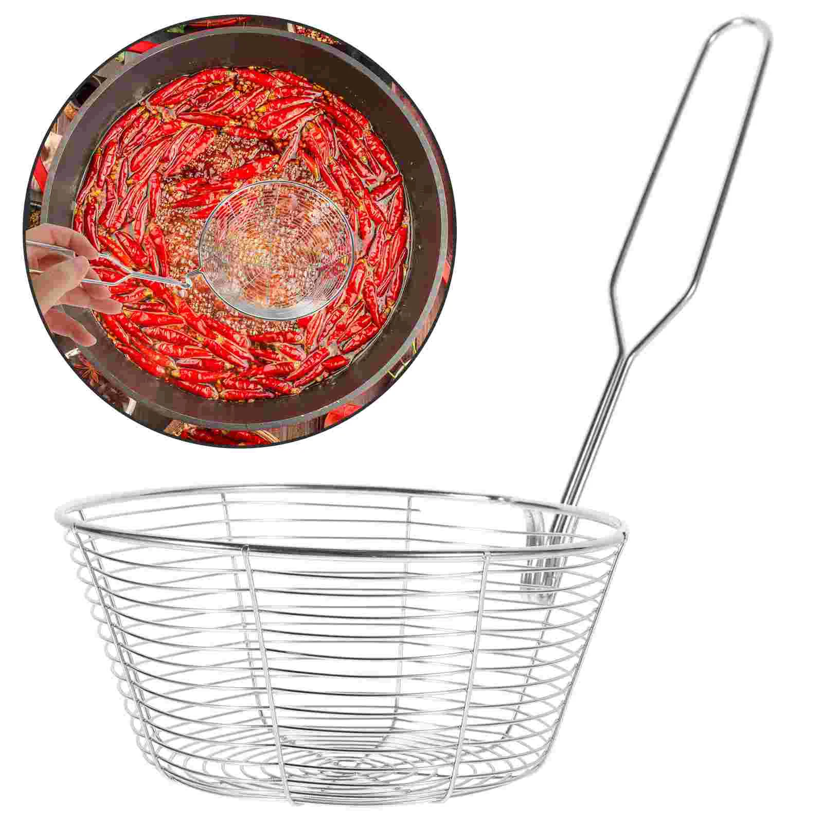 

Stainless Steel Strainer Food Colander Hot Pot Strainer Spoon Noodle Strainer Colander Size L