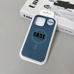 Premium Liquid Silicone Magnetic Phone Case with MagSafe Compatibility for iPhone 16 Pro Max (Blue)