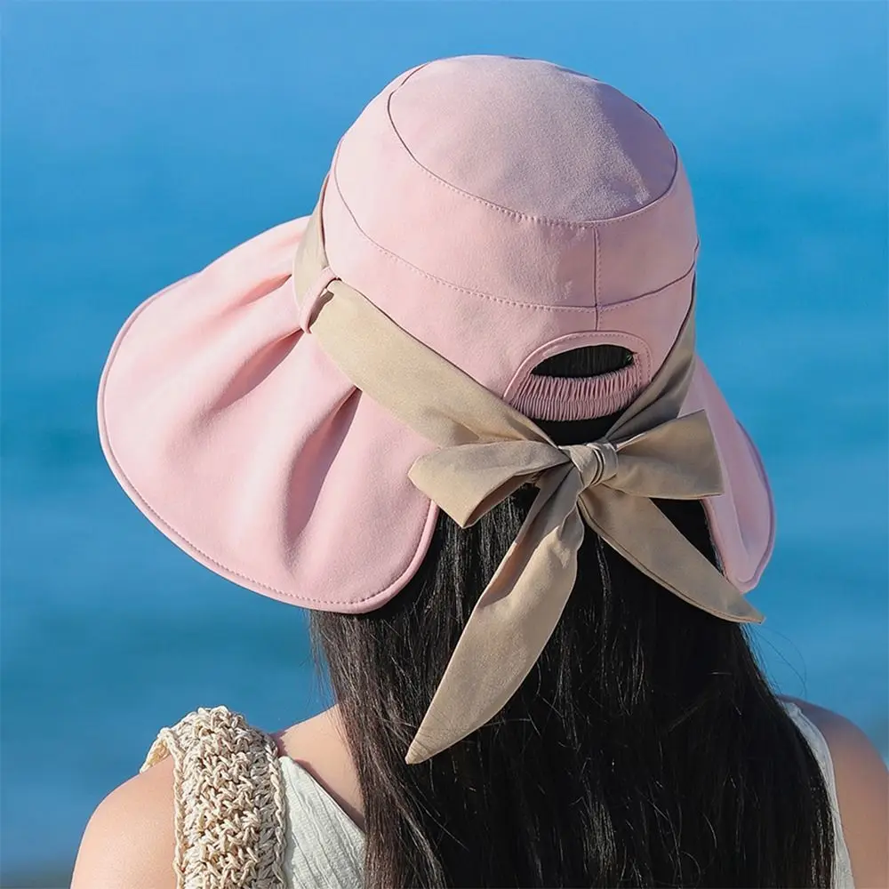 조절 가능한 활 어부 모자, 휴대용 자외선 차단 넓은 챙, 통기성 비치 캡, 소녀