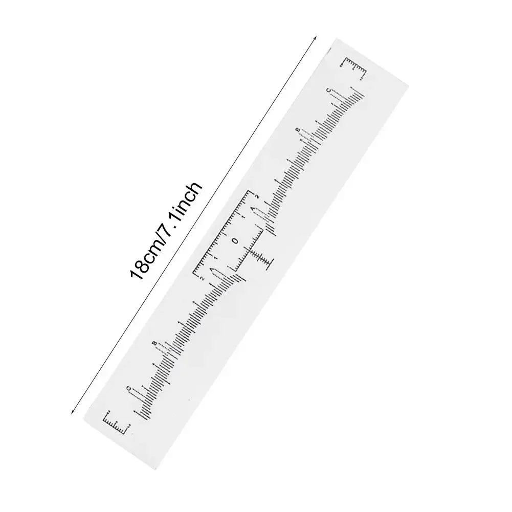 50pcs Eyebrow Ruler Sticker Tattoo Shape Tool Adhesive Microblading Guide Makeup Measurement Stencil Template