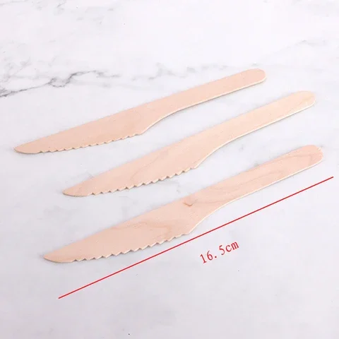 

10Pcs Disposable Wooden Cutlery Sets Knife Spoons Fork Picnic Cutlery Wedding Favors Eco Friendly Portable Travel Suit