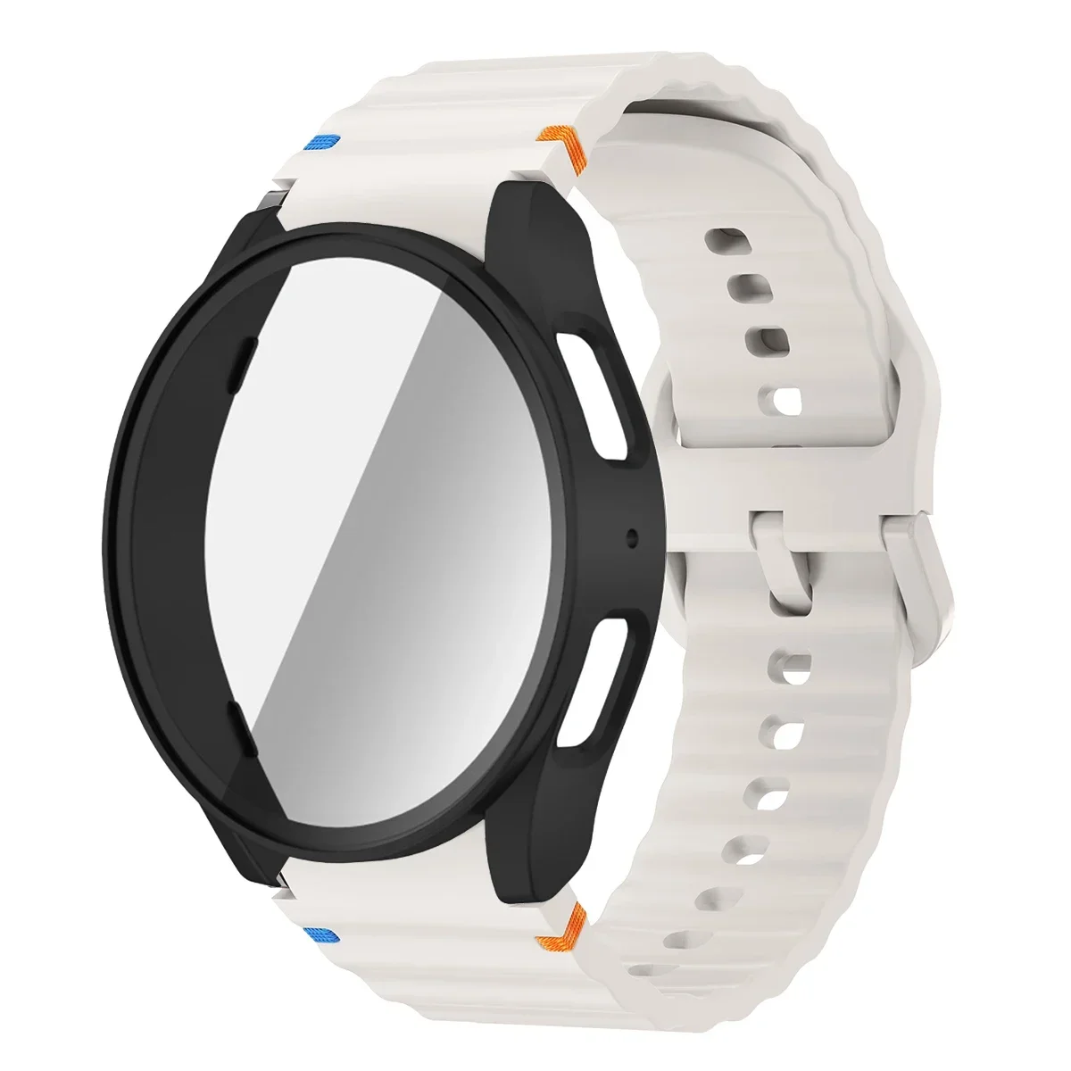 Enhanced Silicone Band and Bumper Case with Tempered Glass Screen Protector