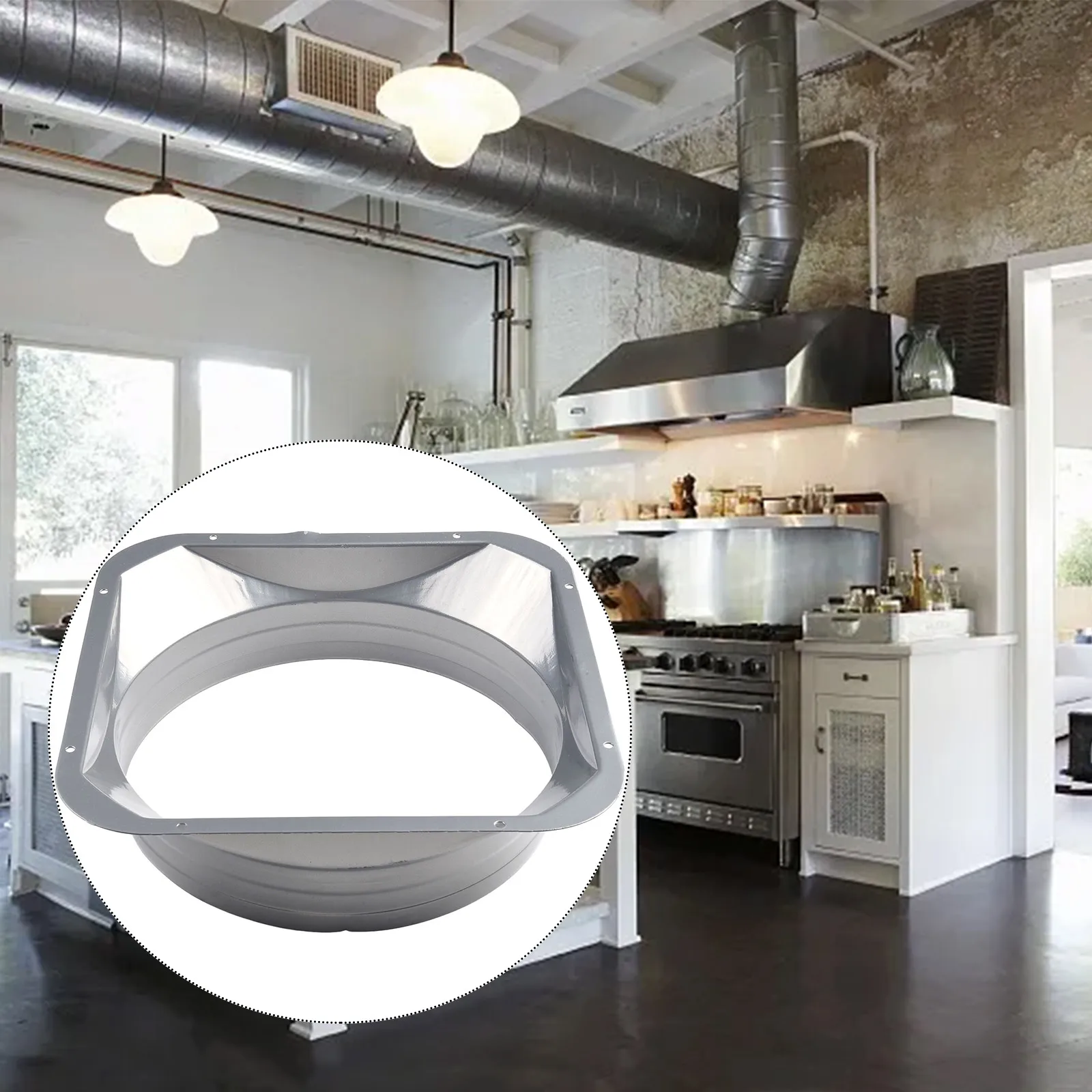 Flange de escape para cozinha, tubo de