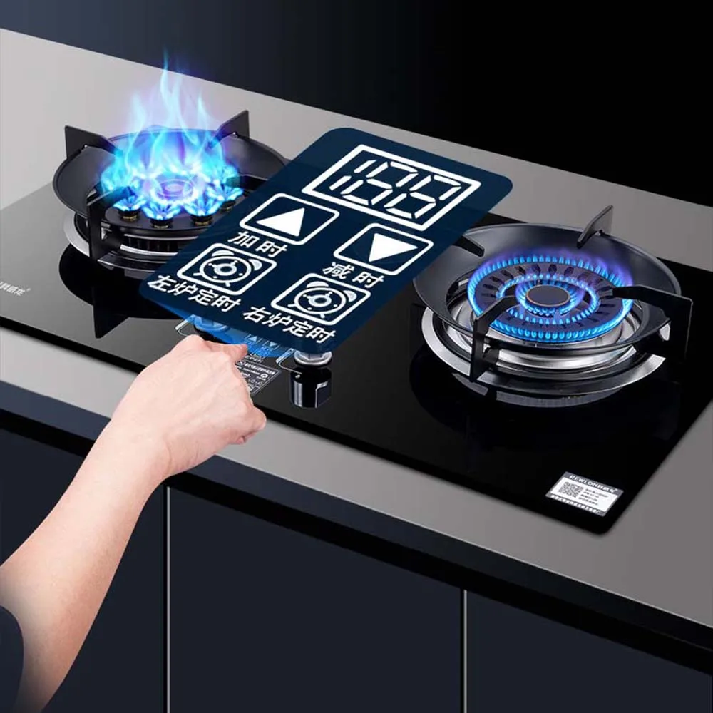 Embedded Kuchenka Gazowa Cooktop Double Stove Desktop Gas Burner Large Firepower Encimeras De Gas Para Cocinas