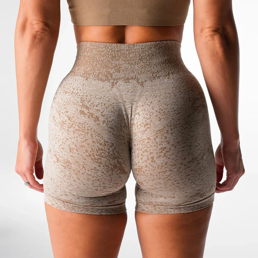 New Digital Seamless Airy Yoga Shorts Peach Shaping Workout Leggings 3/4 Length Gym Running Breathable Tights Fitness Clothes