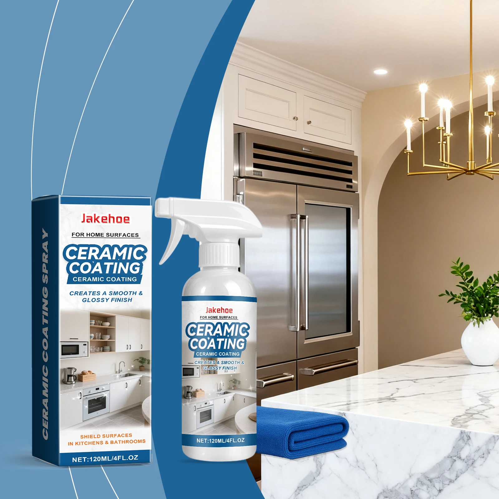 Ceramic Coating Spray Kit: Renovation and Cleaning Agent for Kitchen and Bathroom Floor Tiles, with Coating Protection