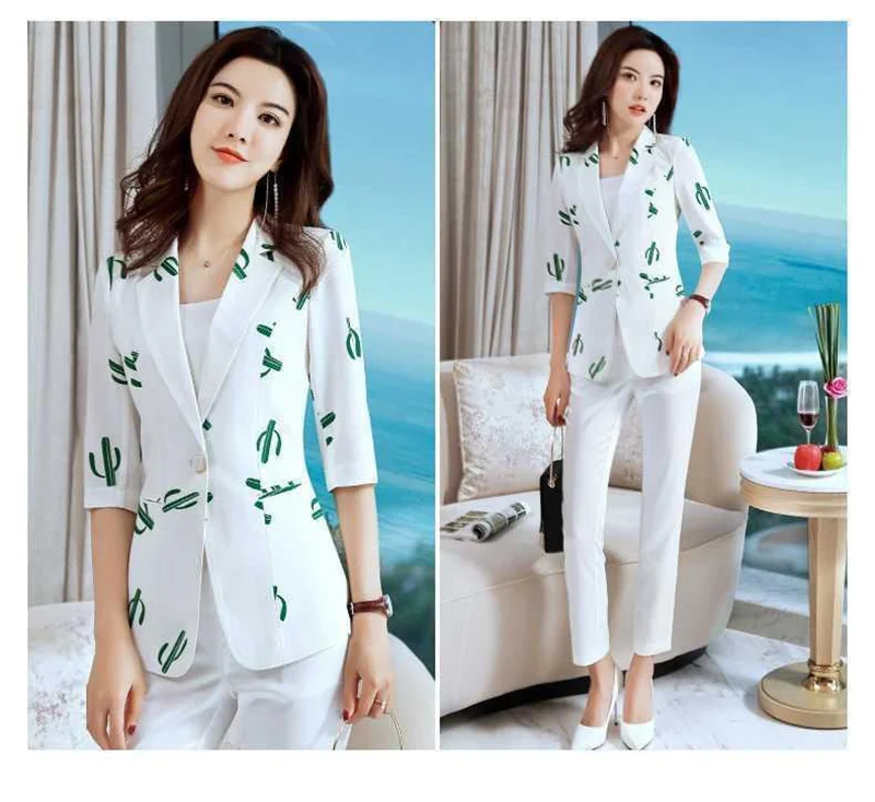 2023 New Polka Dot Ssuit Jacket Female Ins Spring Summer Korean Thin Section Slim Fashion Print A Buckle Blazer Mother Tide