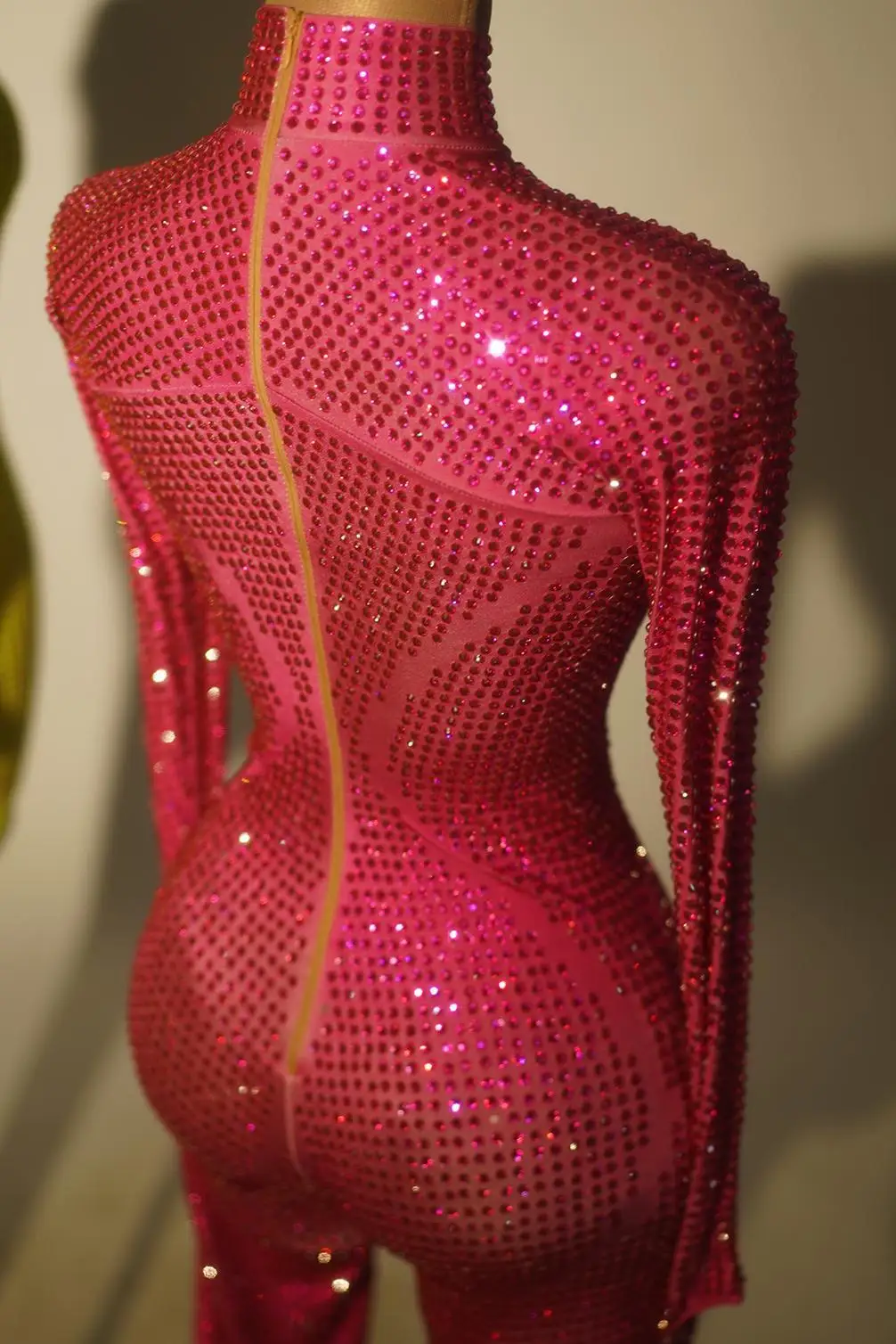 Gorgeous Long Sleeves Night Club Singer Dancer Stage Performance Costume Party Rompers Lady Rhinestone Jumpsuits Jingdian