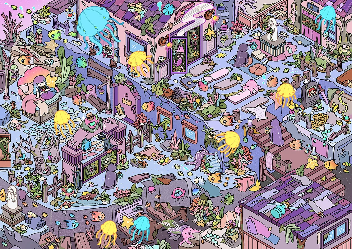 Plus Size Kawaii Planet Project Apocalypse Shelter 3D Cartoon Scene Stickers DIY Handmade Scrapbook Stacking Game Stickers