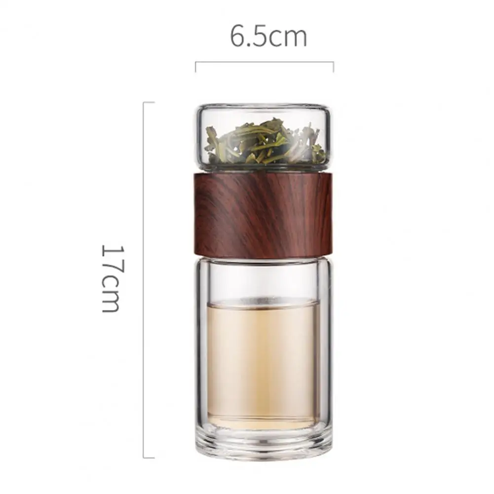 Tea Drink Glass Bottle Heat-resisting Portable Tea Container Double Wall Glass Cup